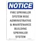 Signmission OSHA Notice Sign, Fire Sprinkler System Riser, 10in X 7in Rigid Plastic, 7" W, 10" L, Portrait OS-NS-P-710-V-12688 - alternate 1